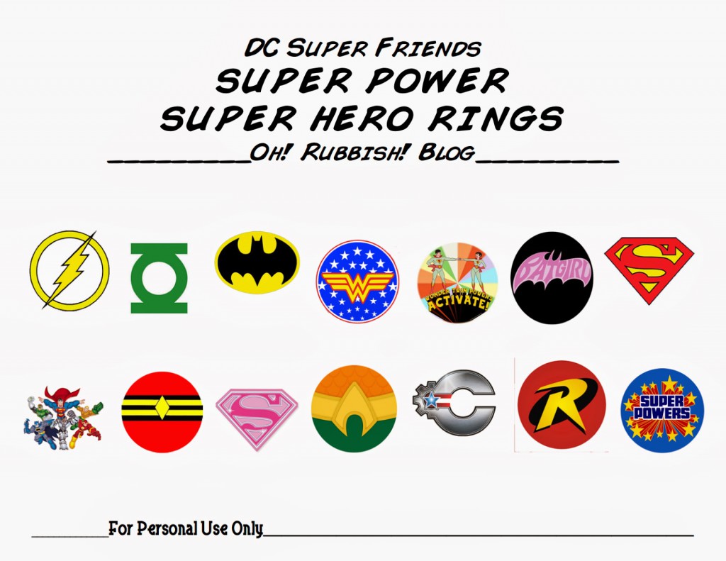 Super Power Super Hero Rings by oh! rubbish! blog