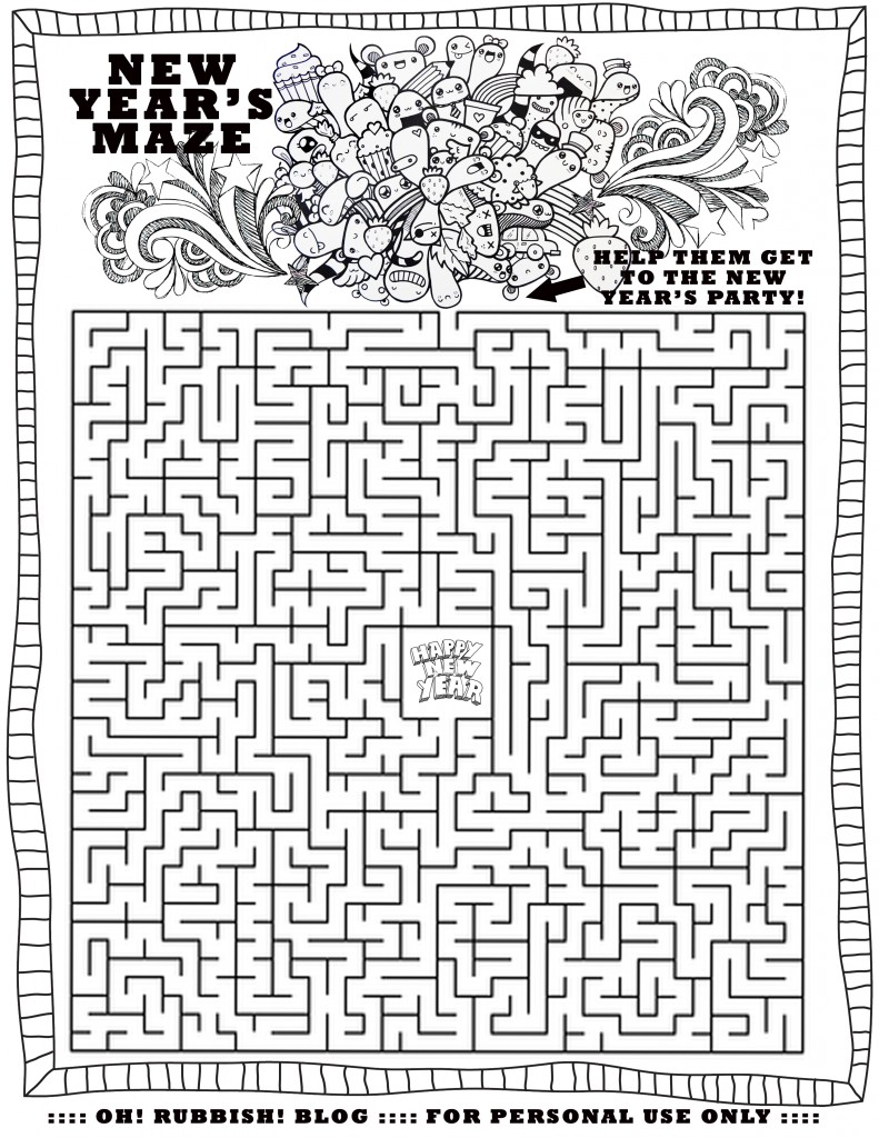Happy New Year Maze by oh! rubbish! blog