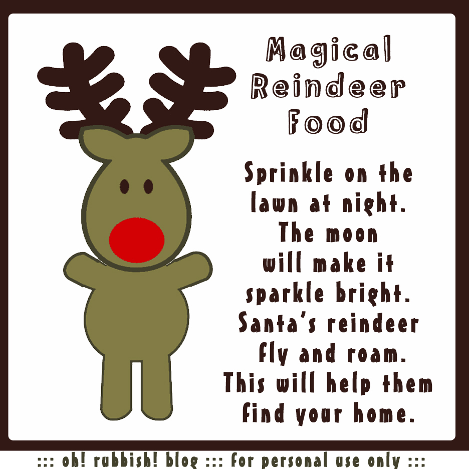 Reindeer Dust Recipe and Poem for Christmas Eve