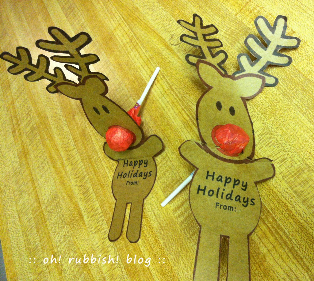 Rudolph Reindeer Lollipops by: oh! rubbish! blog