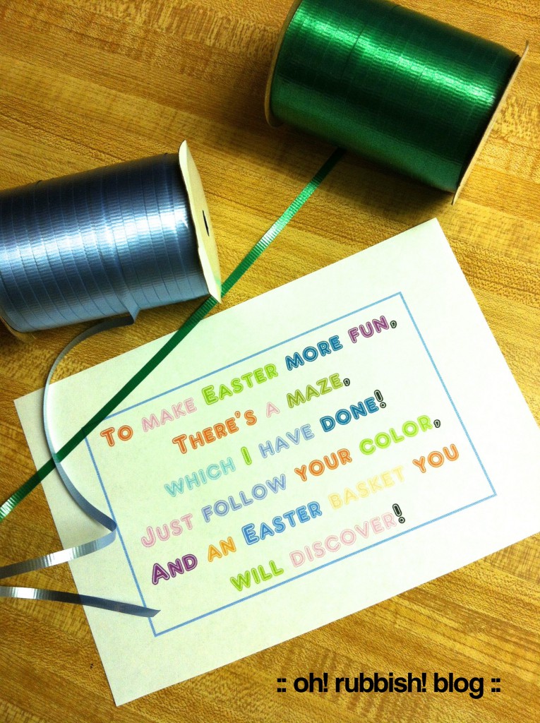 Easter Bunny Colored String Maze by oh rubbish blog