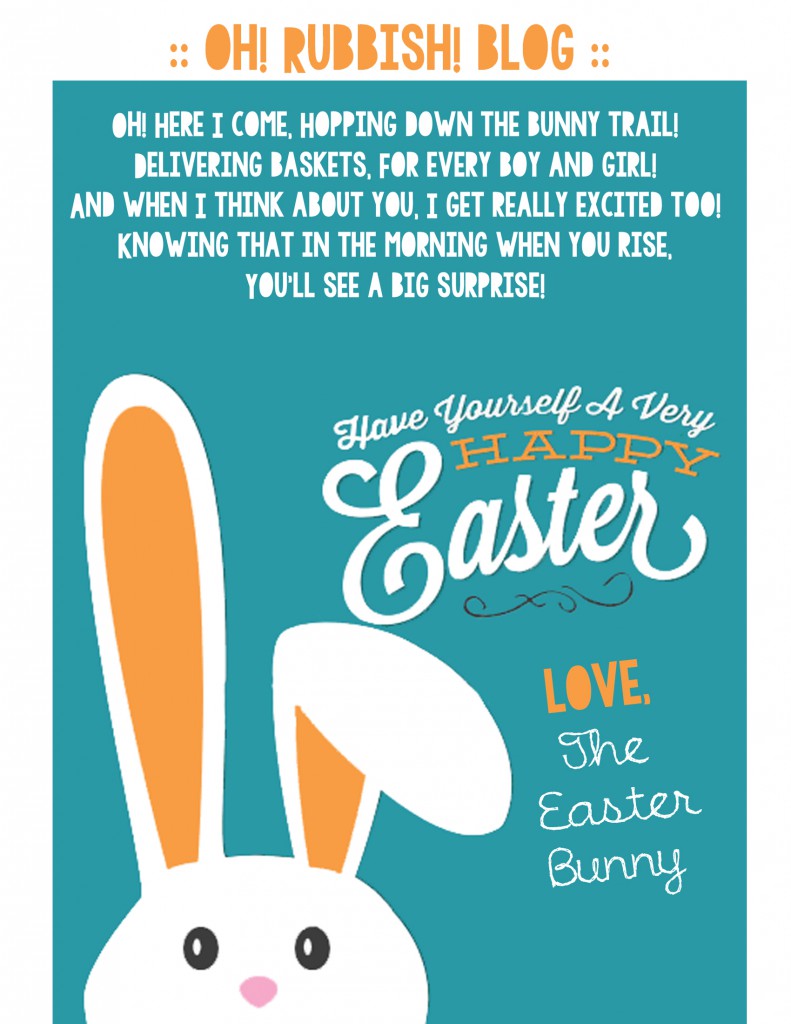 Easter Bunny Letter by oh rubbish blog