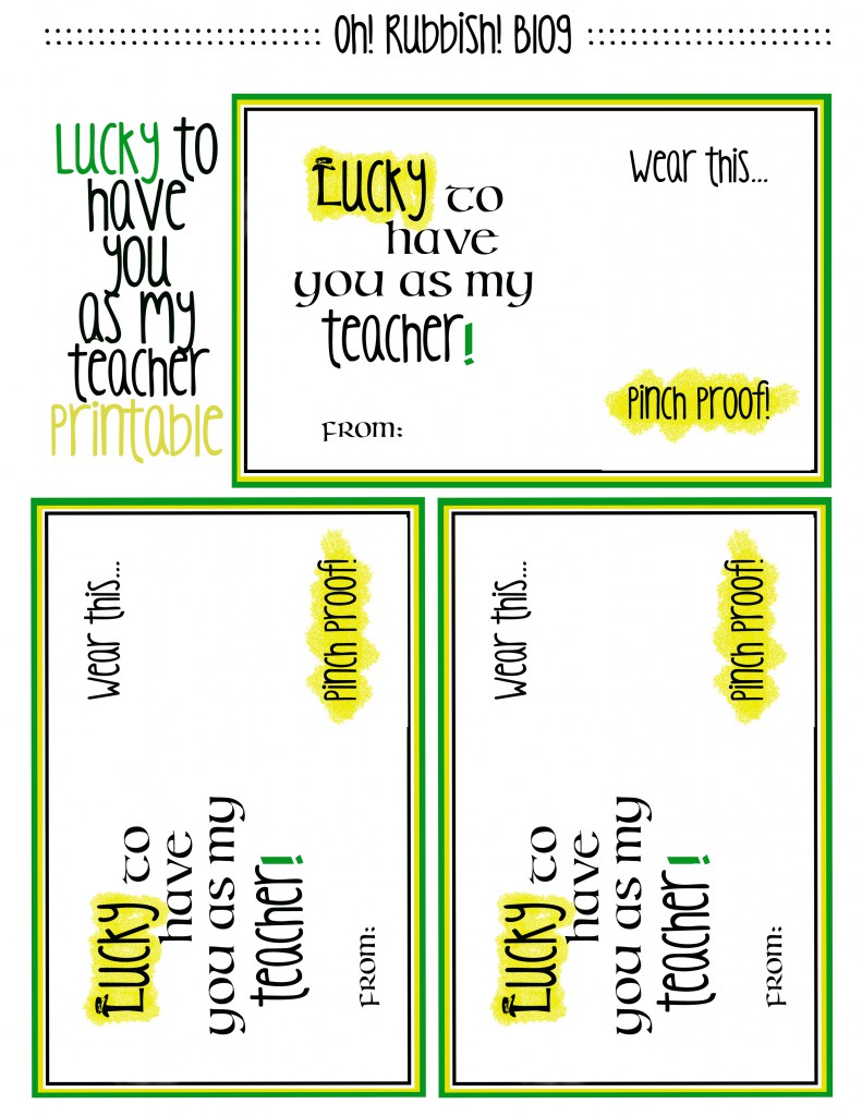 LUCKY TO HAVE YOU AS MY TEACHER PRINTABLE by oh rubbish blog