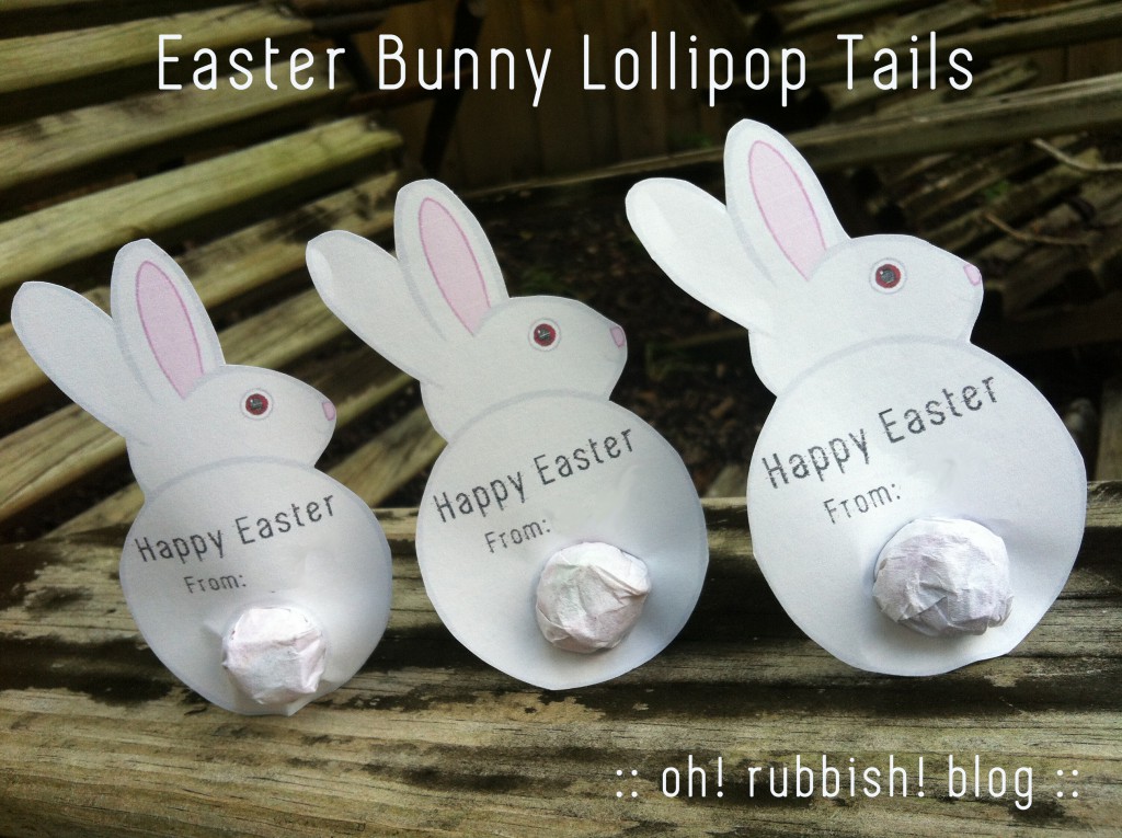 Easter Bunny Lollipop Tails by oh rubbish blog