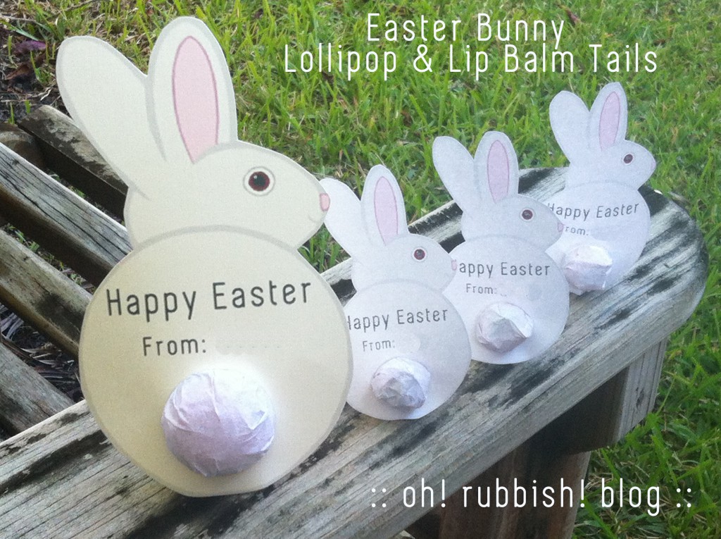 Easter Bunny Lollipop and Lip Balm Tails by oh rubbish blog