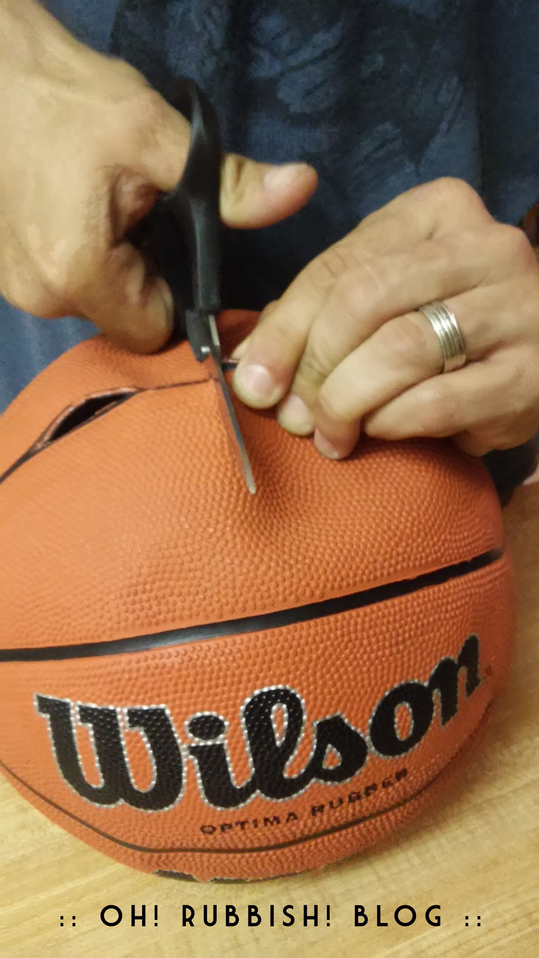 Upcycled BASKETBALL BRACELET made from an Actual Basketball