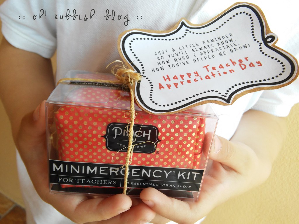 Happy Teacher Appreciation Day Emergency Kit and Printable by oh! rubbish! blog