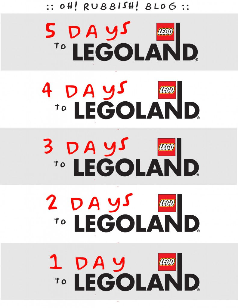 Legoland Countdown Printable by: oh rubbish blog 