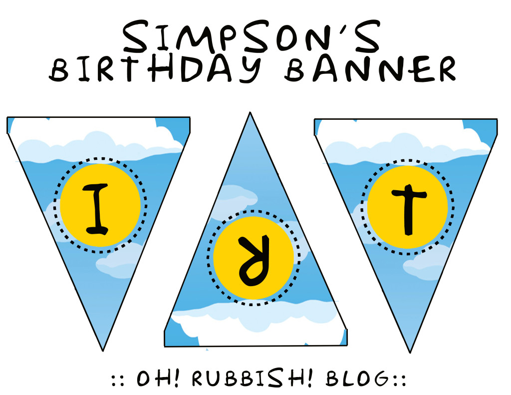 Simpson's Birthday Banner Printable by oh! rubbish! blog