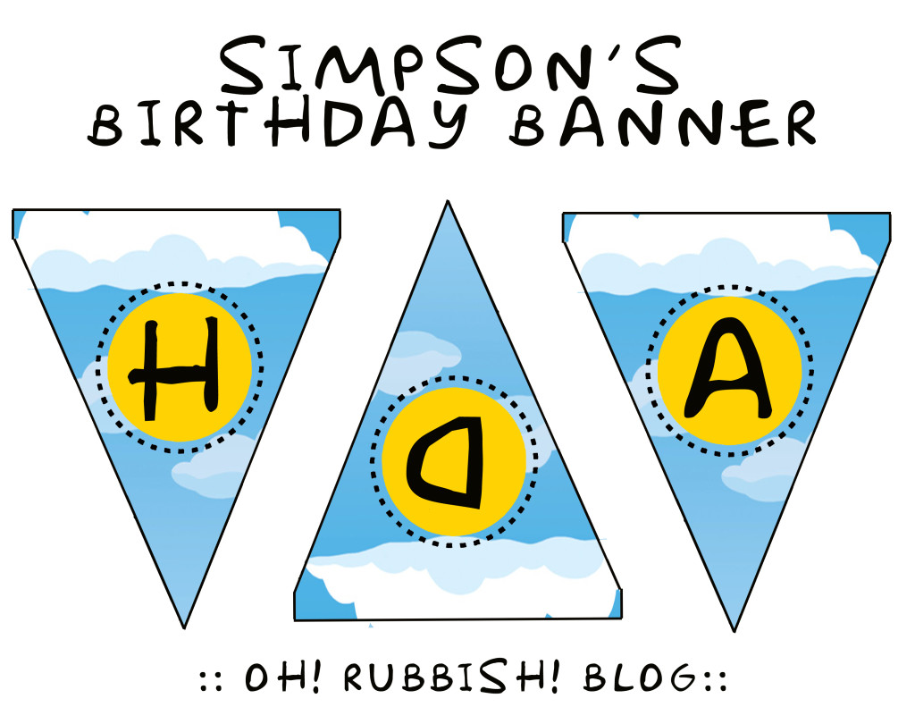 Simpson's Birthday Banner Printable by oh! rubbish! blog