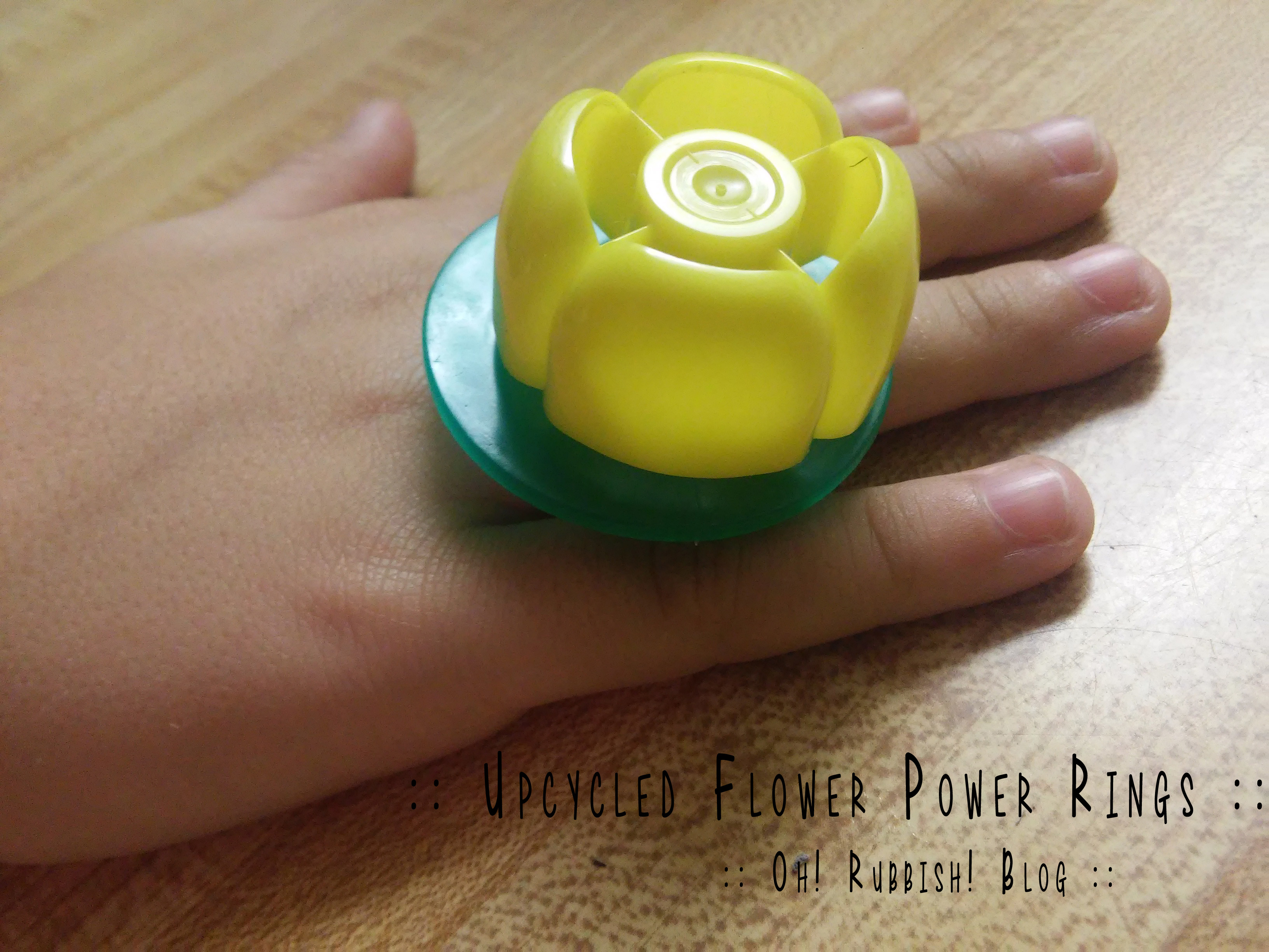 Upcycled Flower Power Rings by oh! rubbish! blog