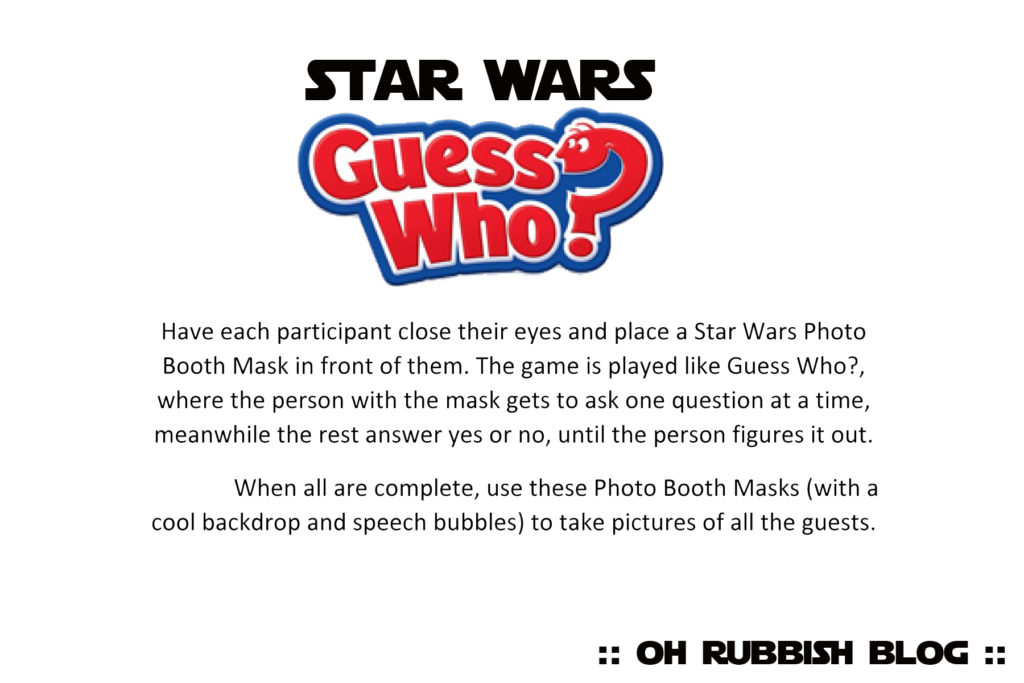 Star Wars Birthday Party Game Ideas by oh! rubbish! blog