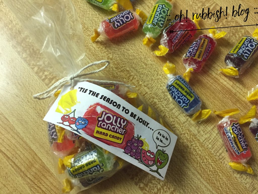 'Tis the Season To Be Jolly...Jolly Rancher Candy Christmas Classroom Treats by oh! rubbish! blog