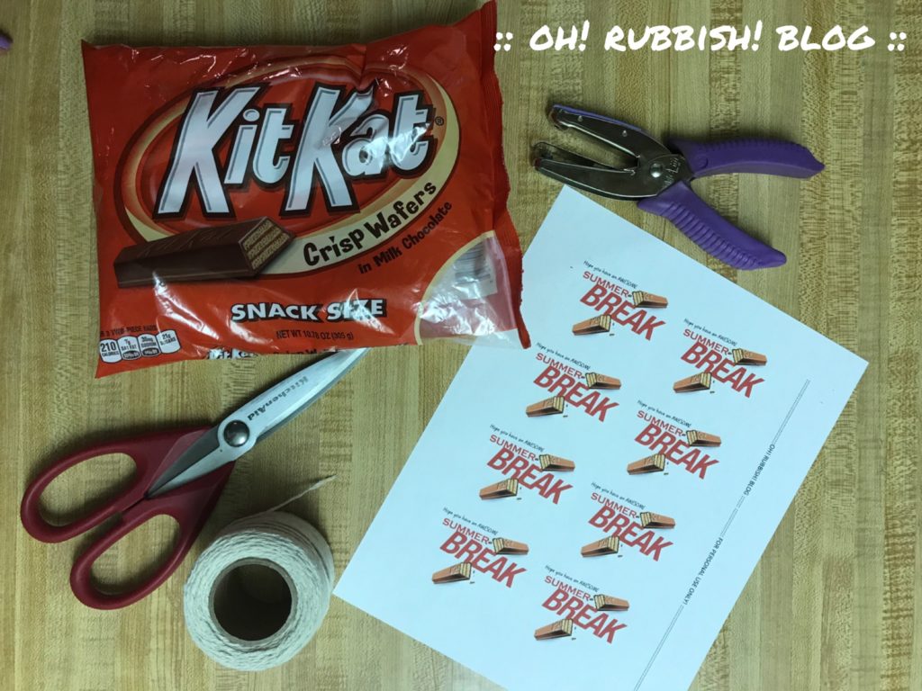 Hope You Have an Awesome Summer Break :: End of School Class Treats :: Kit Kat Classroom Favors :: oh! rubbish! blog