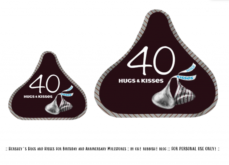 40 Years Hugs & Kisses Milestone Printable by oh! rubbish! blog