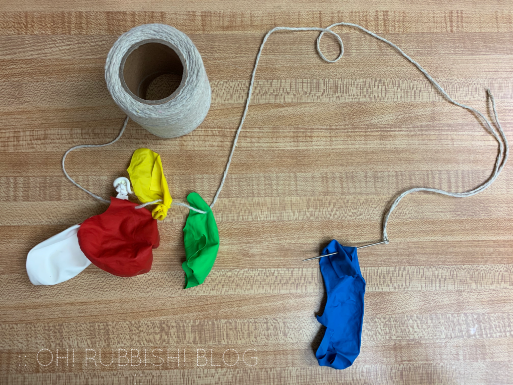 Repurposing Balloon :: Upcycled Balloon Garland :: Repurposing and Reusing Popped Balloons